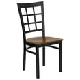thumbnail image 1 of HERCULES Series Black Window Back Metal Restaurant Chair - Cherry Wood Seat, 1 of 6