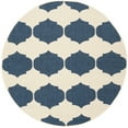 thumbnail image 2 of Safavieh Courtyard Elwyn Geometric Indoor/Outdoor Area Rug, Beige/Navy, 5'3" x 5'3" Round, 2 of 8