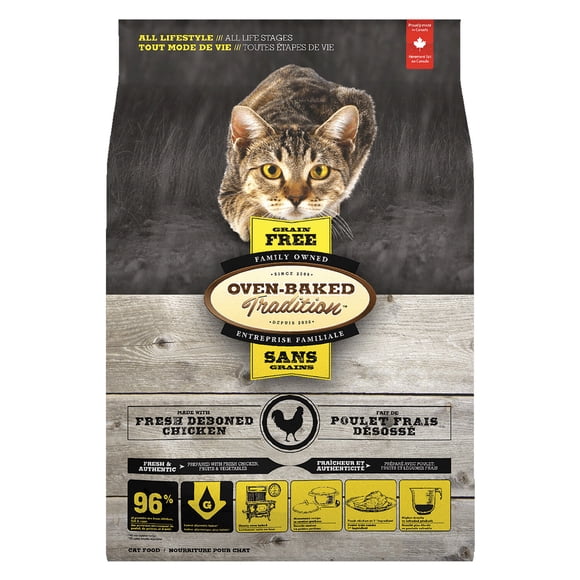 Four Cuit au Four, Poulet Sans Gluten - Nourriture Sèche pour Chat