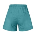 thumbnail image 6 of Shorts for Women Large Size Solid Color Elastic Decorative Button Pocket Casual Summer Shorts, 6 of 6