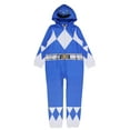 thumbnail image 2 of Mighty Morphin Power Rangers Unisex Kids' MMPR Pajama Union Suit 1PC Loungewear Boys Girls - Green Blue Pink Red Ranger, 2 of 7