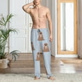 thumbnail image 2 of Logiee Playful Walrus Wonders Print Pajama Pants for Men,Men’s Pajama Bottoms,Mens PJ Pants with Pockets & Button Fly-Small, 2 of 6