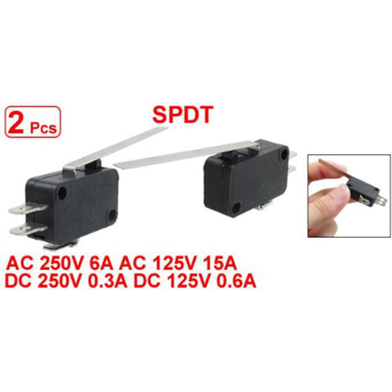 Long Straight Hinge Lever 3 Pins Basic NO NC Momentary Micro Switch 2 Pcs Y2 SGH