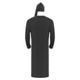 thumbnail image 4 of Zaldita Mens Middle East Pajama Sets Button Up Long Robe Sleeping Nightshirt with Hat Outfits Black L, 4 of 6