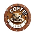 thumbnail image 4 of Reloj de pared con diseño de café, decorativo, resistente, creativo, redondo, con números arábigos. 25 centímetros, 4 of 8