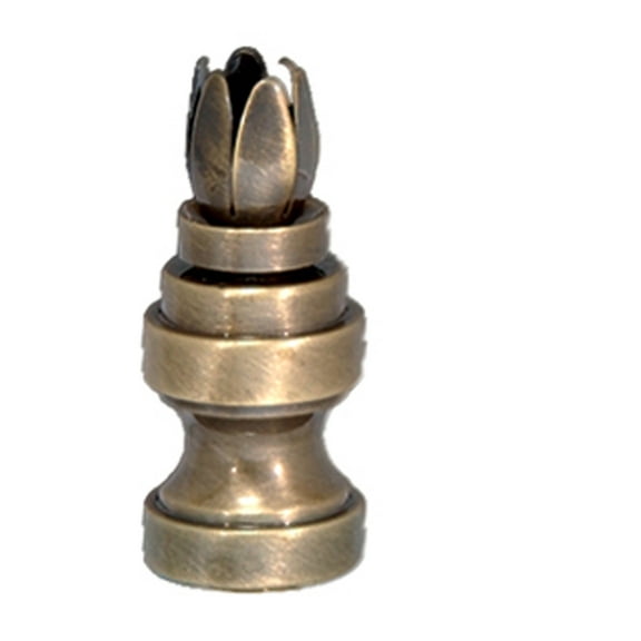 B&P Lamp® 1 1/4" Prong Finial Base, Solid Brass W/Antique Finish