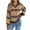 Khaki Sweaters, variant on Htigea Womens Striped Sweaters Casual V Neck Long Sleeve Loose Knitwear Preppy Trendy Pullover Tops for School White S