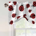 thumbnail image 5 of Tie Up Valances for Windows, Cartoon Ladybug Adjustable Valance Curtains Window Treatment for Living Room/Bedroom, Funny Animals Dot Modern Simple Rod Pocket Kitchen Curtains & Drapes 54x18 Inch, 5 of 9