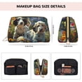 thumbnail image 5 of Naloa Sunflower Field Spotted Dog Leather Makeup Bag for Purse Travel, Portable Small Cosmetic Organizer for Women and Girls, Make up Bag with Zipper, 5 of 8