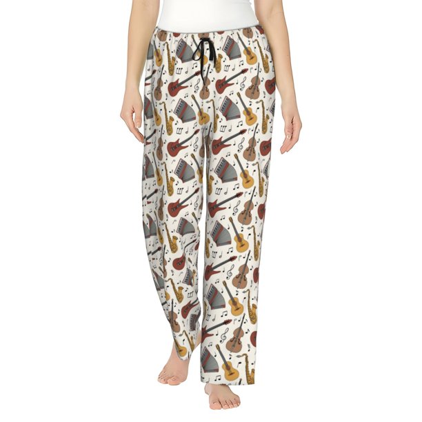 Balery Guitar Pantalones de pijama para mujer, pijamas ultraligeros, pantalones de estar por casa-XX-Large