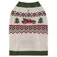 thumbnail image 3 of Vibrant Life Holiday Truck Hooded Dog Sweater, Beige & Green, Large, 3 of 8
