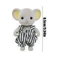 thumbnail image 2 of 3.5 Inch Flocked Animal Toys | Kids' Play Animal Figures | Pretend Play Mini Figurine with Fabric Overalls | Nursery and Desk Decor Collector Toys Gift for Student, 2 of 7
