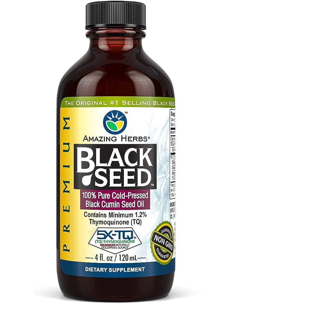 Amazing Herbs Natural Supplement - Cold Pressed Black Seed Oil, 32