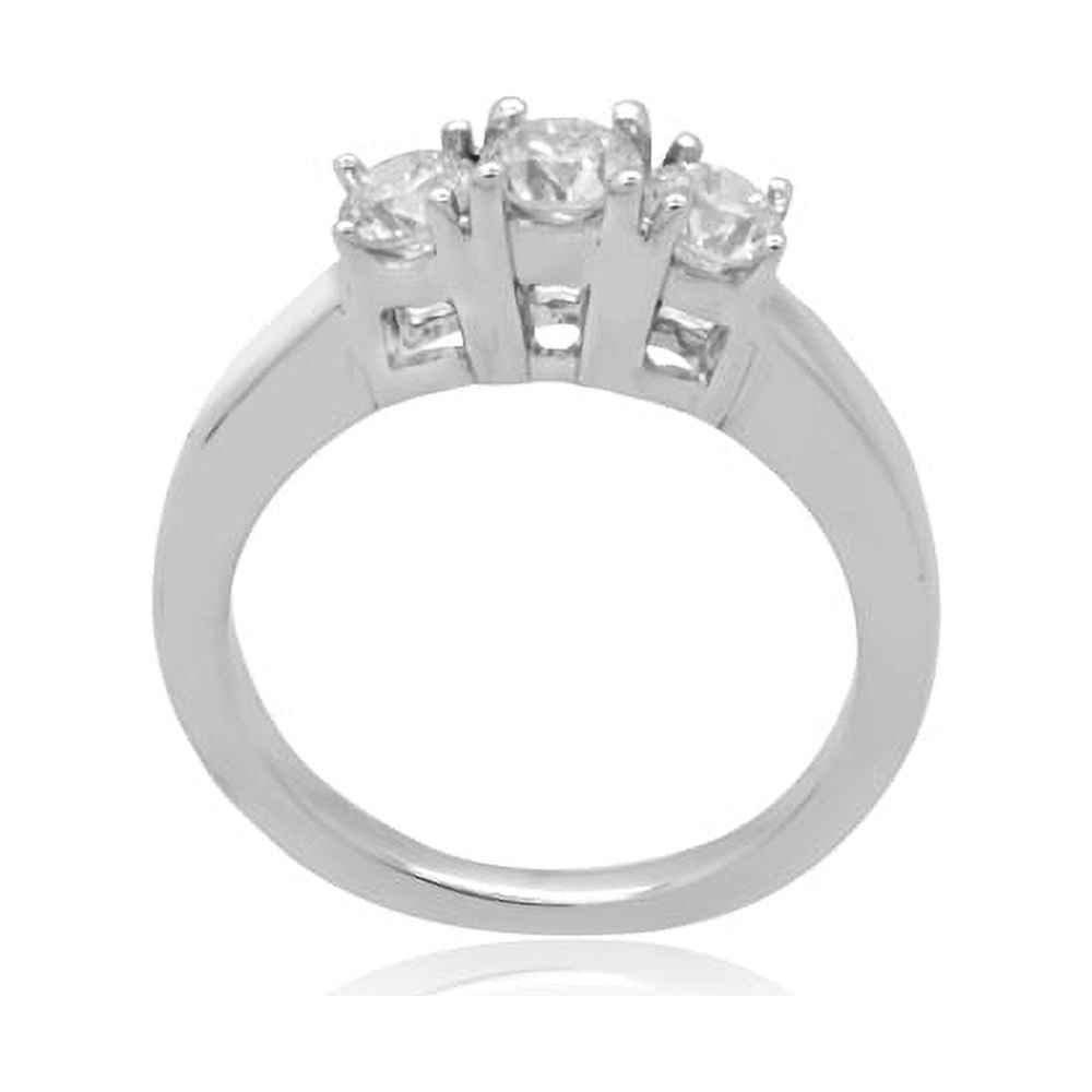 14K White Gold 1.00 CTTW Three Stone Diamond Ring