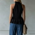 thumbnail image 4 of Uootdi Women's Tops Halter Neck Sleeveless Ruffle Trim Tops Party Occasion Lightweight Flowy Cut Comfortable Silhouette Tops Gift, 4 of 6