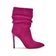 thumbnail image 3 of NINE WEST Womens Pink Ruched Padded Jenn Pointed Toe Stiletto Leather Dress Booties 6 M, 3 of 4