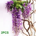 thumbnail image 5 of 2 Piezas de 7 Pies / Vid Glicina Artificial, Guirnalda Flores Glicina, Colgantes RatáN para Ceremonia Al Aire Libre, PúRpura, 5 of 5