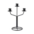 thumbnail image 1 of Candelabro de 3 brazos, candelabro cónico, centro de mesa, candelabro de Metal, soporte para velas para bodas, hoteles, y chimeneas Negro, 1 of 9
