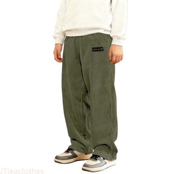 JTieaclothes Boys Corduroy Pants Classic Straight Leg Casual Pants For Kids Casual School,Boys Pants Sizes 5-6 Years