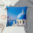 thumbnail image 2 of Nawypu  Throw Pillow Cover - Santorini Oia Architecture Greece Blue White, 2 of 5