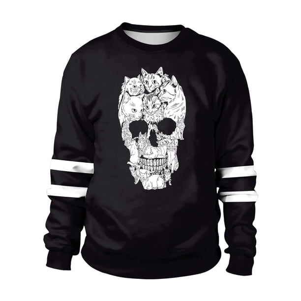 Chándal de Halloween para mujer, sudaderas con estampado de cabeza de Calavera, ropa de calle gótica de Terror, jersey de pareja