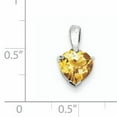 thumbnail image 2 of 925 Sterling Silver Rhodium Citrine Heart Shaped Pendant, 2 of 2