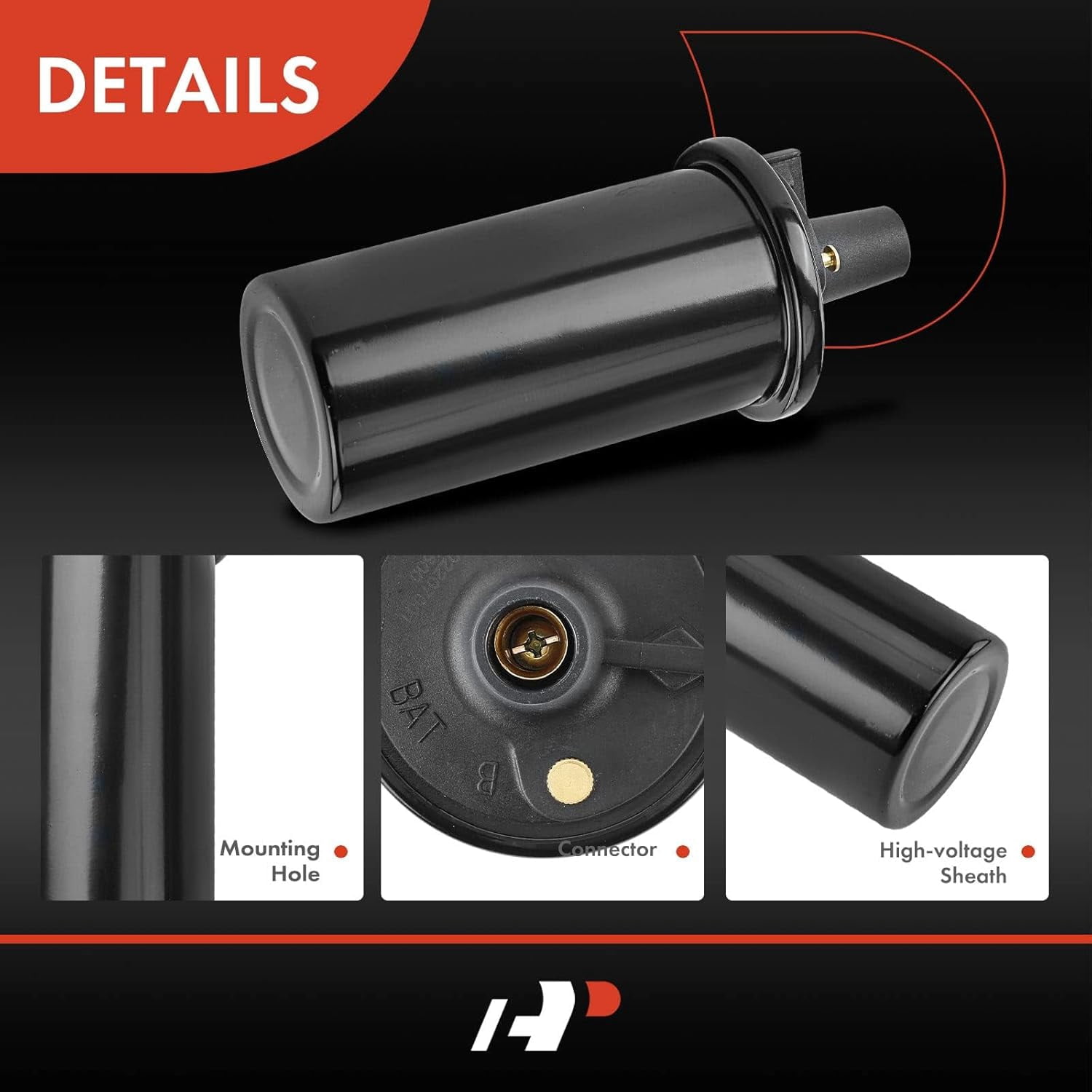 A-Premium Engine Ignition Coil Pack Compatible with Ford F-100, F-150, F-250, F-350, F-500, F800, F700, F600, FT800, Mustang, Fiesta, Fairmont, Gran Torino, Granada, L800, LN600, LN700, LN800, LTD
