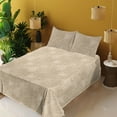 thumbnail image 2 of Ambesonne Abstract Modern Art Fitted & Flat Sheet with Shams 4 Pcs Set, Brush Strokes, Full, Pale Khaki Dusk, 2 of 5