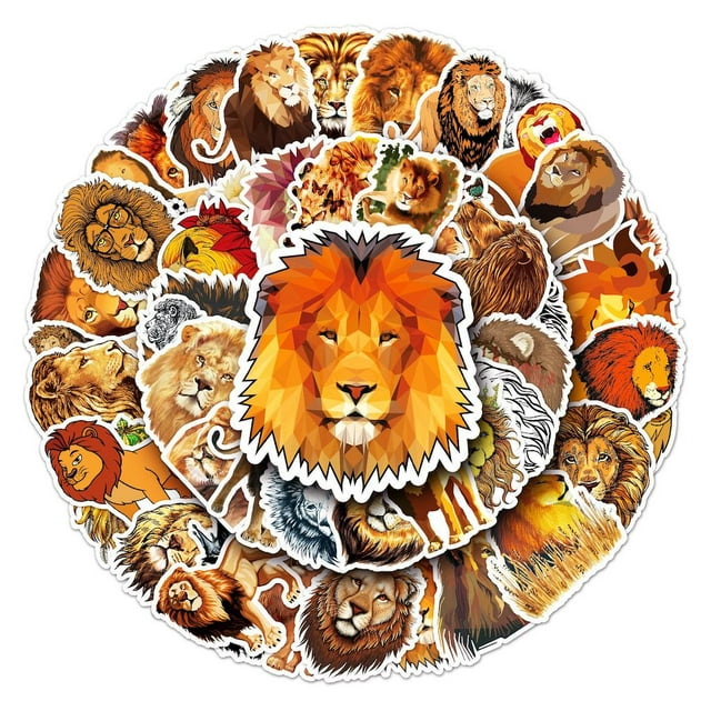 Paquete de pegatinas de anime con dibujos animados de leones, 50 unidades, decorativas para portátil