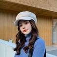 thumbnail image 5 of Women's Winter Newsboy Hat with Visor Beret Caps Visor Cap for Ladies, 5 of 6