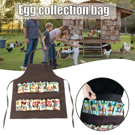 

Eggs Collecting Apron with 10 Pockets Fruit Food Gathering Holding Apron for Farm Outdoor Kids Adult New
