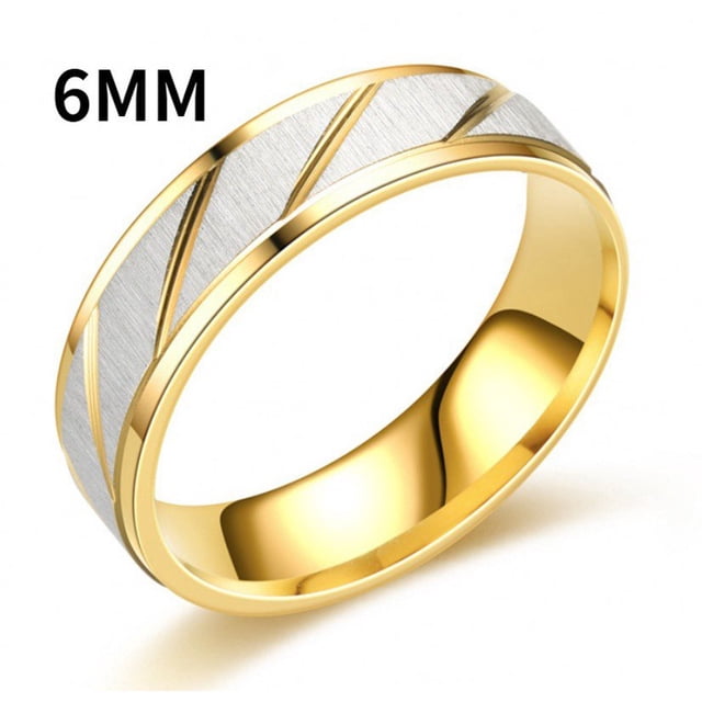 Anillos De Pareja De Acero De Titanio Con Patrón De Onda De Oro Simple Para Amantes De Moda/Promesa De Boda Encantadores Para Novias Compromiso Elegantes/Accesorios De Joyería Populares
