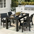 thumbnail image 5 of Patio Table and Chairs for 4, 5 Piece Outdoor Dining Set with Umbrella Hole Armchairs for 4-Person, 5 of 9