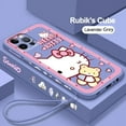 thumbnail image 2 of Sanrio Hello Kitty Cartoon Liquid Left Rope For Apple iPhone 15 14 13 12 11 XS XR X 8 7 SE Pro Ultra Max Plus Mini Phone Case LXY, 2 of 7