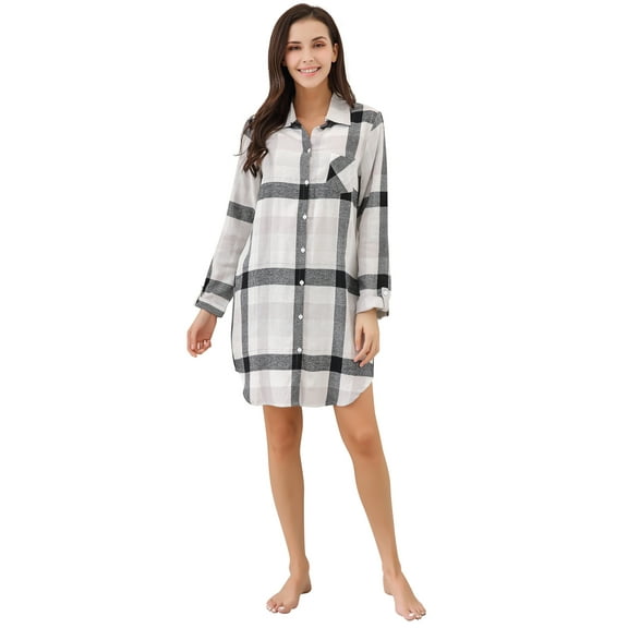 Richie House Women's Cotton Sleepwear Shirt Dress RHW2870
