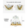 thumbnail image 6 of Waterfall Valances for Windows, Eucalyptus Leaves Kitchen Sheer Valance Curtains, Yellow Sunflower Lavender Farmhouse Rod Pocket Elegant Swag Valances for Living Room Bedroom, 47.2"x38.5", 3 Panel, 6 of 8