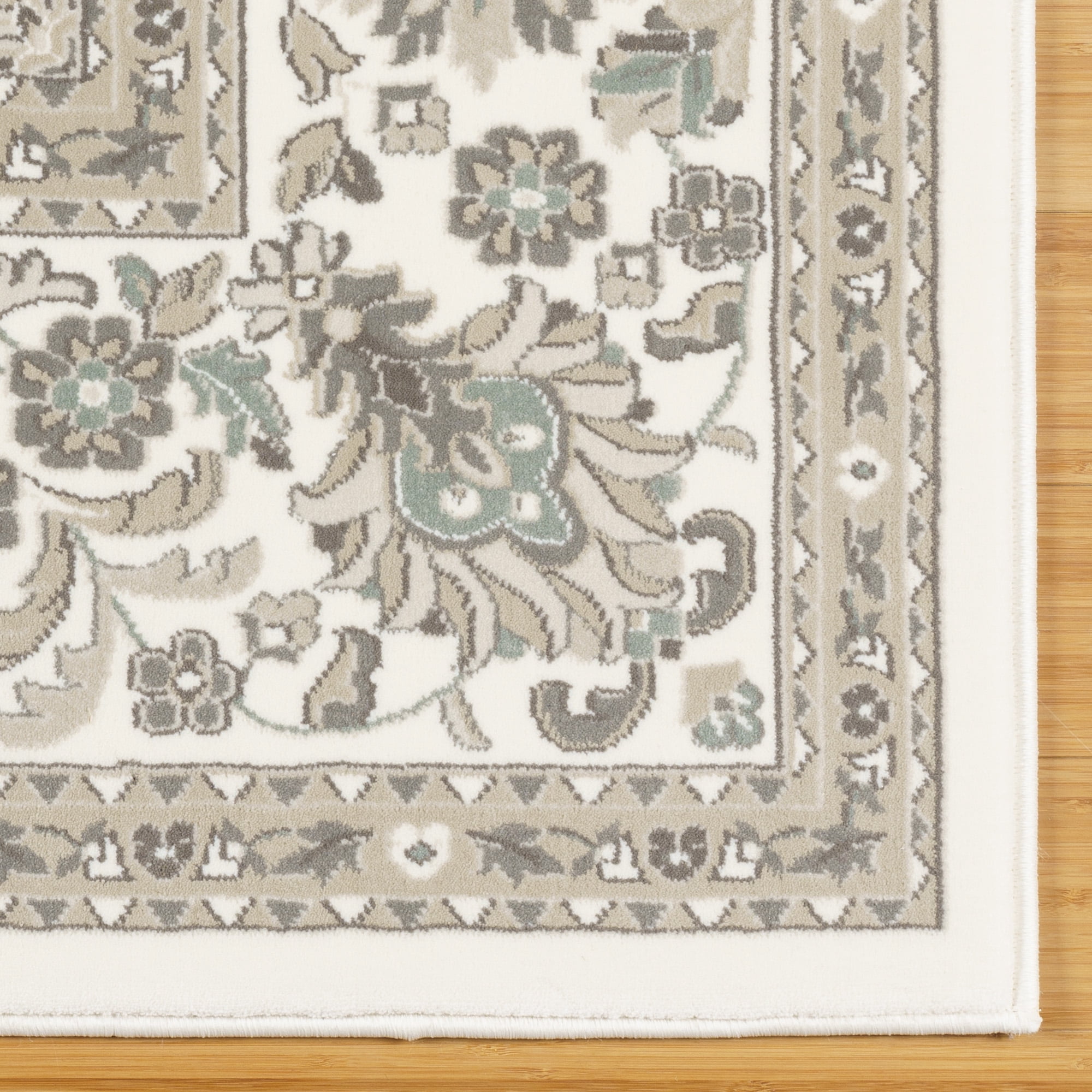 Gertmenian Majestic Vernon Traditional Border Medallion Floral Ivory Indoor Area Rug, 9x13