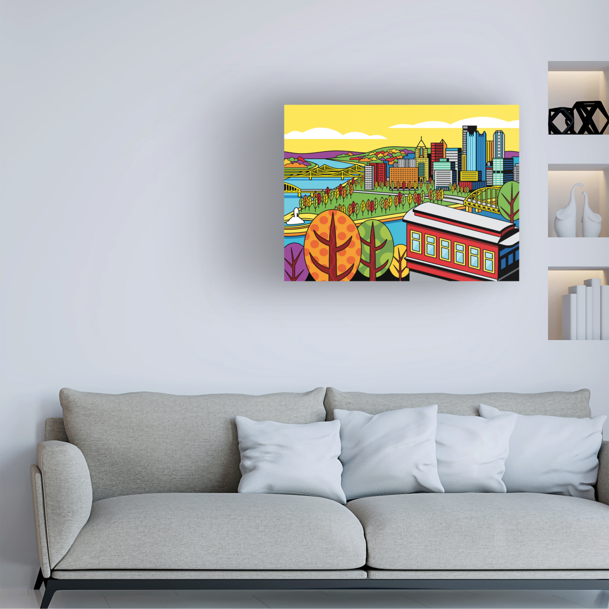 Ron Magnes 'Pittsburgh Incline Autumn Pop' Canvas Art