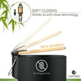 thumbnail image 5 of Exitoso® Bathroom Trash Can with Lid - Quiet Soft Close, Bamboo Lid, 0.8 gal (Black), 5 of 6