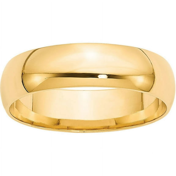 Primal Gold 14 Karat Yellow Gold 6mm Lightweight Comfort Fit Band Size 10.5