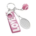 thumbnail image 3 of Llavero creativo de raqueta de tenis, mini pelota de tenis 3D, colgante, raqueta bonita Rosado, 3 of 9