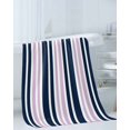 thumbnail image 3 of Navy Blue Pink Striped Towel Set of 3, Soft Microfiber Bath Towels, Hand Towel, Washcloths, Gradient Horizontal Lines Quick-Dry Absorbent Towels for Bathroom Kitchen Hotel Beach Gym Spa, 3 of 7
