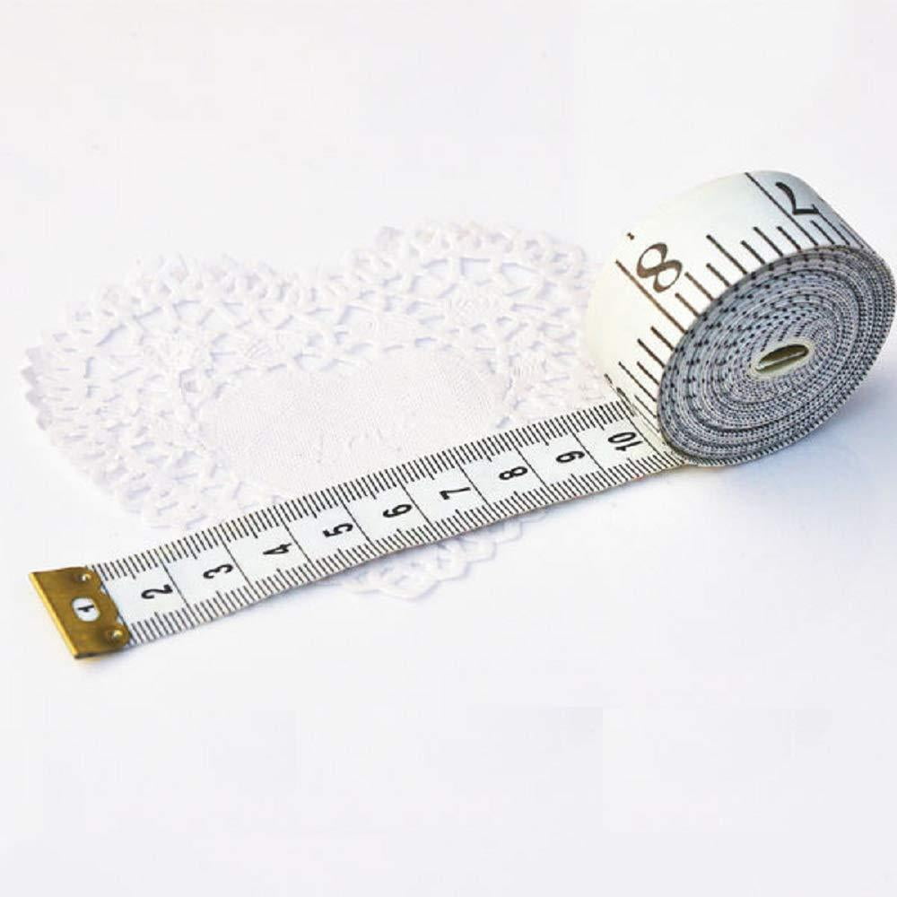 White） Soft Tape Measure Double Scale Body Sewing Flexible Ruler 60-inch, 