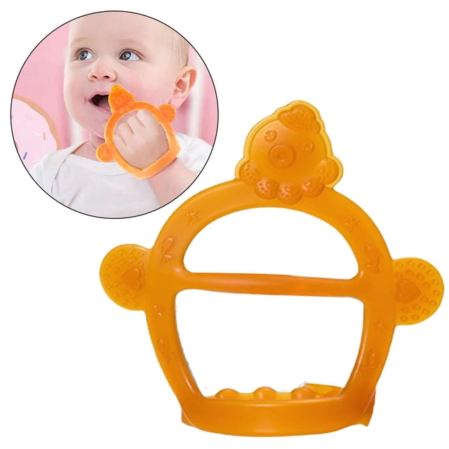 Juguetes para la dentición del bebé de dentición de silicona de grado alimenticio para pequeños Naranja perfke Mordedor para la dentición