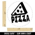 thumbnail image 2 of Pizza Slice with Text Self-Inking Rubber Stamp Ink Stamper - Orange Ink - Medium 1 Inch, 2 of 7