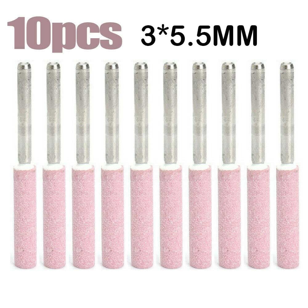 Fule 10Pcs/Set 4.8mm Chainsaw Sharpener Grinding Stone File Chain Saw