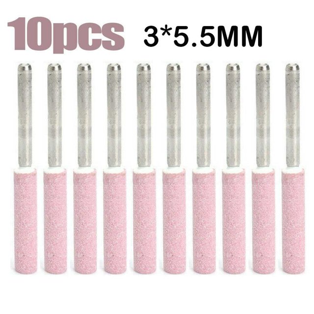 Lefu 10Pcs/Set 5.5mm Chainsaw Sharpener Grinding Stone File Chain Saw Sharpening Tool