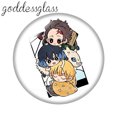 thumbnail image 3 of 10 cabujones de cristal redondos con parte trasera plana de 12 mm, 18 mm, 20 mm y 25 mm de Anime Demon Slayer Kimetsu no Yaiba Kamado Tanjirou, 3 of 5