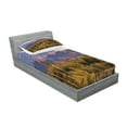 thumbnail image 2 of Ambesonne Landscape Fitted Sheet & Pillow Sham Set, Cactus Mountain in Spring, Twinxl, Brown Green, 2 of 2