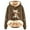 Bronze, variant on Stylish Cow Pattern Hoodie Cozy Long Sleeve Pullover For Women Winter Comfort And Casual Wear